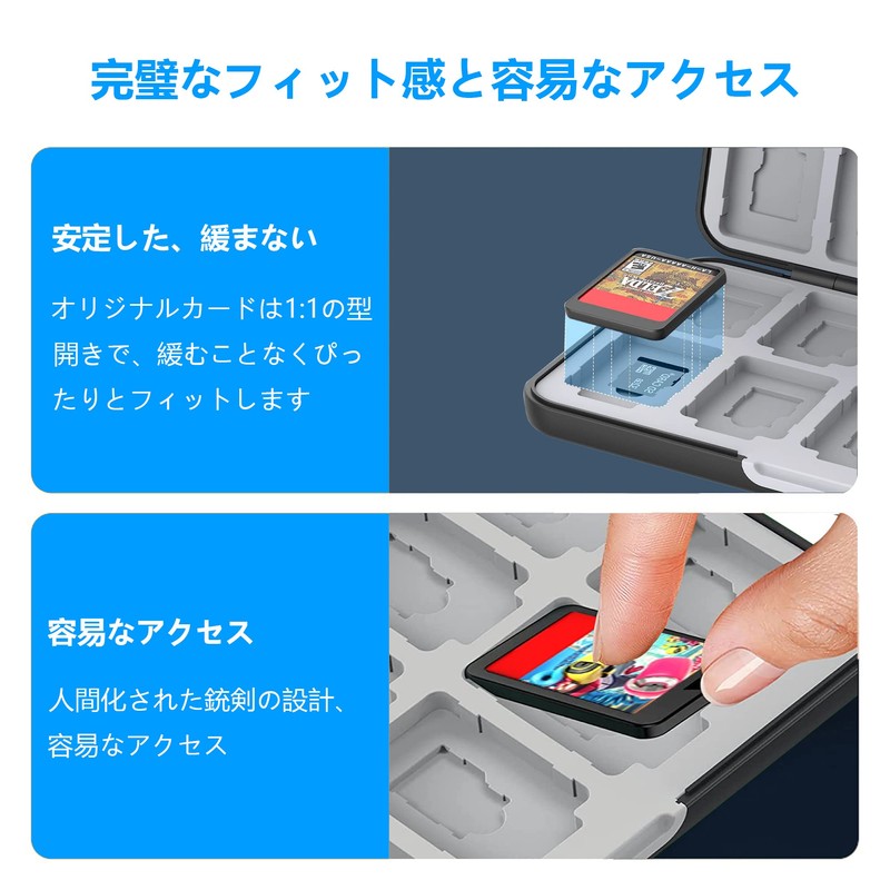 PGRTYOF Switch & Switch OLED用ゲームカードケース、【耐衝撃】ハードシェル保護・耐久24スロットカード＆24スロットマイクロSDカード収納ホルダーボックス、スリムでポータブル (さくら)