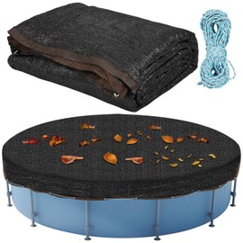 Hlimior 29 X 29 Ft Leaf Net Pool Covers for18-26Ft Round Above Ground Pool, 29ft Winter Pool Mesh Cover with 100FT String Fits 18-26FT Round Above Ground Pools, Cover Size: 29 X 29 FT（Square）