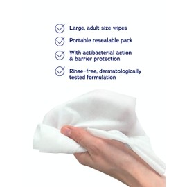 DYMACARE 5 in 1 Continence Care Wipes | Adult Scented Premium Disposable Incontinence Cloths | Skin Cleansing Wipes with Barrier Protection | 3 Packs (30 Wipes in Total)