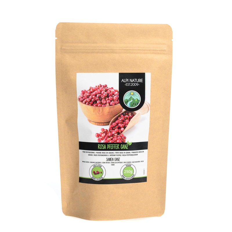 Pink pepper whole (250g, 8.8oz), pink peppercorns 100% natural, without