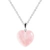 Franki Baker Natural Rose Quartz Heart Pendant Necklace, Sterling Silver