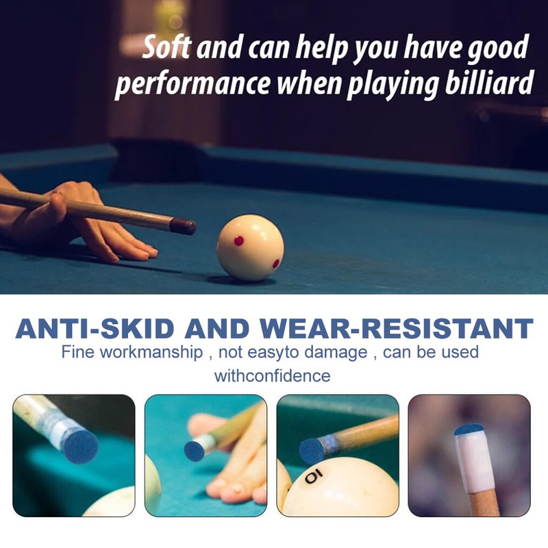 Cue Tips, 20 Pack 10 mm Billiard Replacement Tips, Cue