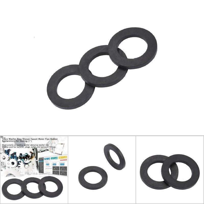 12pcs Rubber Washers, Sealing Rings Hose Rubber Faucet Connector Washers