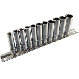 1/4" Drive Metric MM Double Deep Sockets 11pc 4mm - 13mm 6 Sided by Bergen