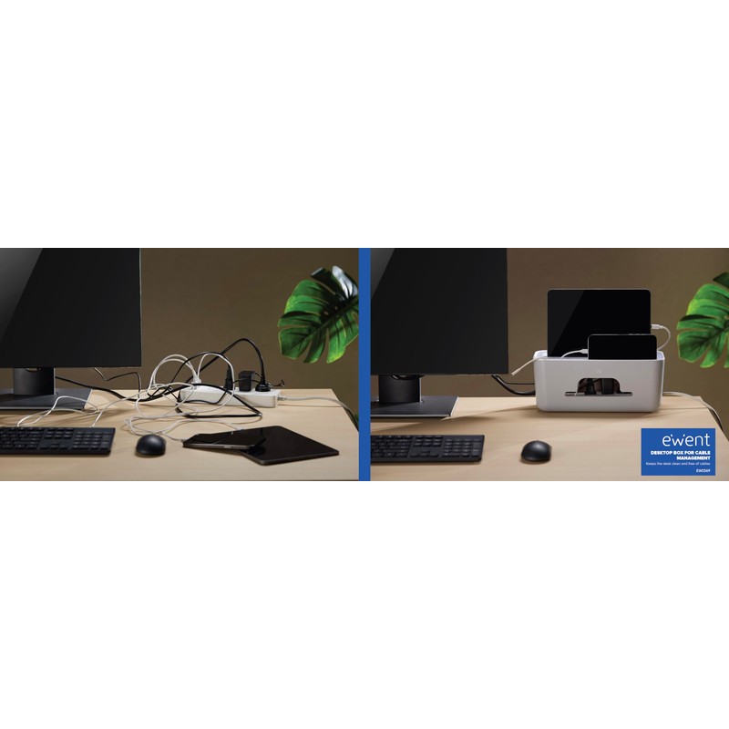 Ewent Cable Storage Box, Cable Management Box, Cable and Socket