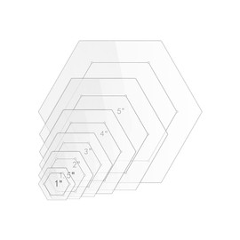 Laroal 6 Pcs Hexagon Quilting Templates Acrylic Hexagon Templates For Quilting Rulers And Templates With Seam Allowance Paper Piecing Sewing Templates