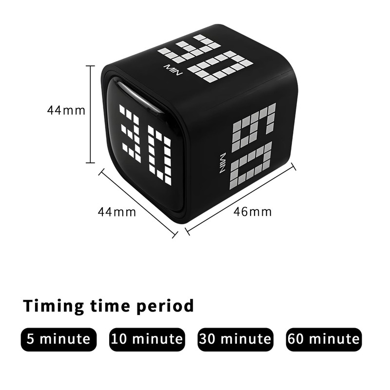 Qumox Digital Cube Timer, Rechargeable Flip Timer with Gravity Sensor