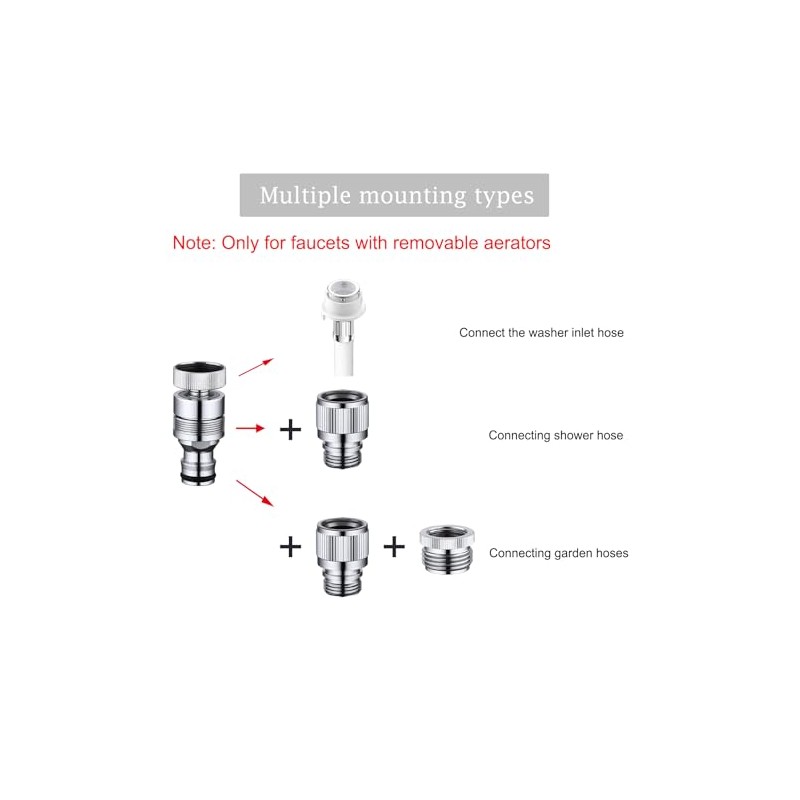 Kitchen Sink Faucet Quick Connector, Dishwasher Washer Snap Coupling Adapter,