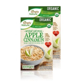 Simply Nature Organic Instant Oatmeal Packets (2 Boxes, Apple Cinnamon)