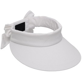 Livingston Open Top Hat Women's Wide Brim SPF 50+ UV Protection Visor Hat, White