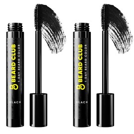 Beard Club One-Day Beard & Eyebrow Color - Available in Four Colors and Four Sizes - Temporary Color for Beard and Eyebrows, Covers Greys, Fills in Patches, and Enhances Volume - 30 Applications Per Tube:_2-Pack: Black