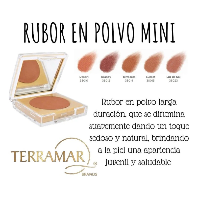 Rubor En Polvo Mini De Larga Duración Terramar Elija Tono