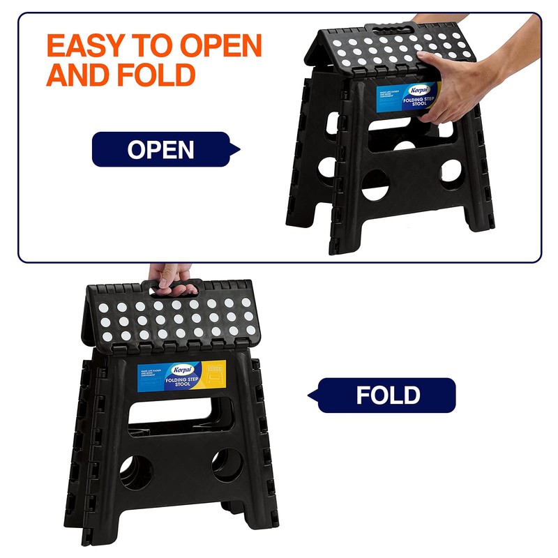 Korpai 13" Folding Step Stool for Adults and Kids Holds