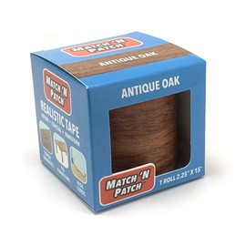 MATCH 'N PATCH Realistic Wood Grain Repair Tape - Durable Multi-Use Adhesive Tape for Furniture, Floors, Cabinets, Windows, Doors, RV, Home Decor & DIY Projects - Natural Oak, 2.25 inch x 15 feet