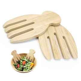 2 Pcs Bamboo Salad Hand Bamboo Salad Server Salad Mixer Salad Mixer Salad Smooth Surface Grinding Nail Set for Salad Kitchen Accessories Kitchen Accessories Cooking Accessories Restaurant