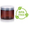 Amber PET Plastic (BPA Free) Refillable Low Profile Jar with