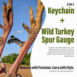 Costume Wizard 3D-Printed PLA Turkey Spur Gauge with Keychain Clip – Precision Spur Measurement to 1/16″ for Gobbler Age Determination, Lightweight Hunting Vest & Pack Accessory