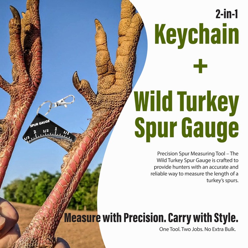 Costume Wizard 3D-Printed PLA Turkey Spur Gauge with Keychain Clip
