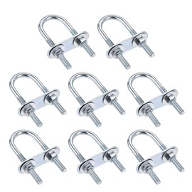 TA-VIGOR 8 sets M6 Round U-Bolts, 22mm Inner Width 70mm Length Steel U-Bolts with Nut, Plate, Washer for Attaching Piping Conduit Cable Tube Brackets Boat Trailer