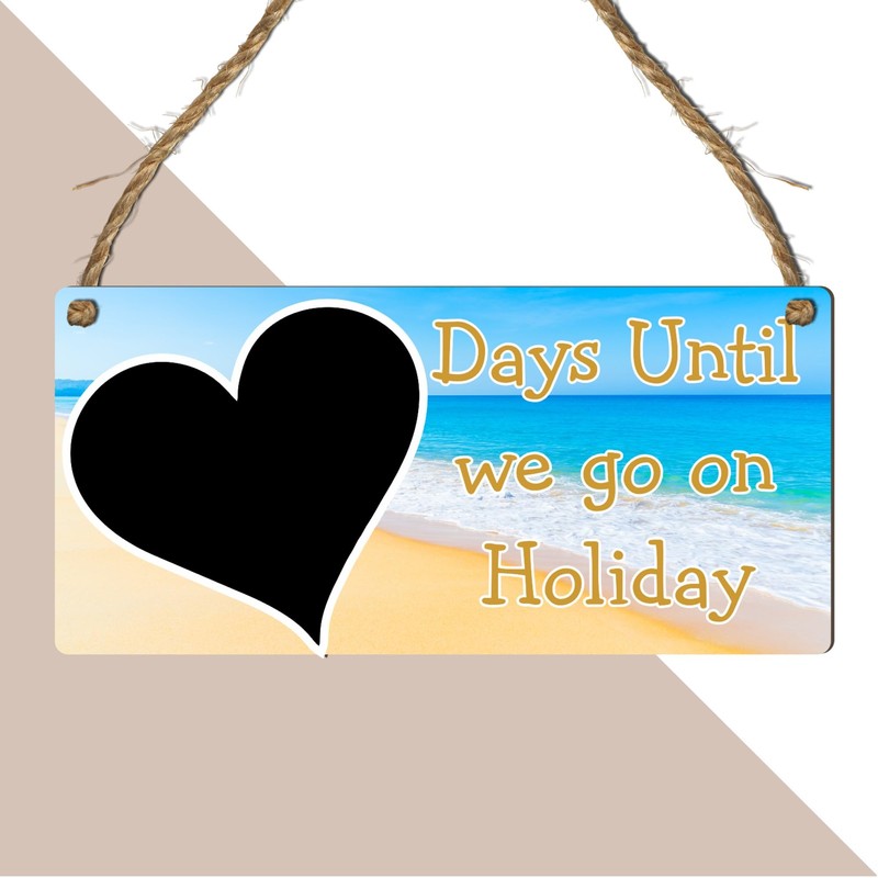 Days Until We Go on Holiday" Countdown Plaque | Beach-Themed