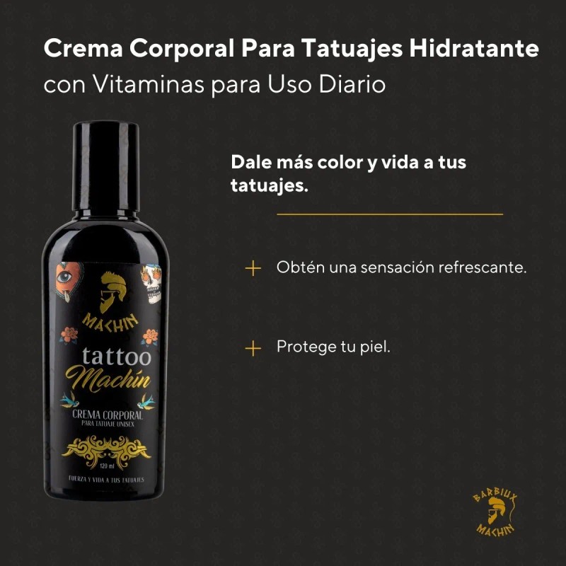 Crema Corporal Para Tatuajes Hidratante Vitamina Uso Diario
