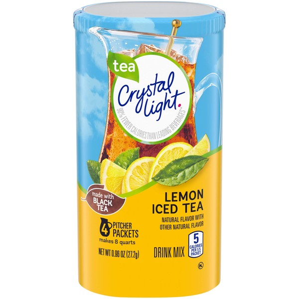 Crystal Light Lemon Iced Tea Drink Mix, 0.96 Ounce (Pack of 4)