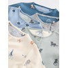 NEXT Patterned Baby Pyjamas Pack of 5, Teal-blue