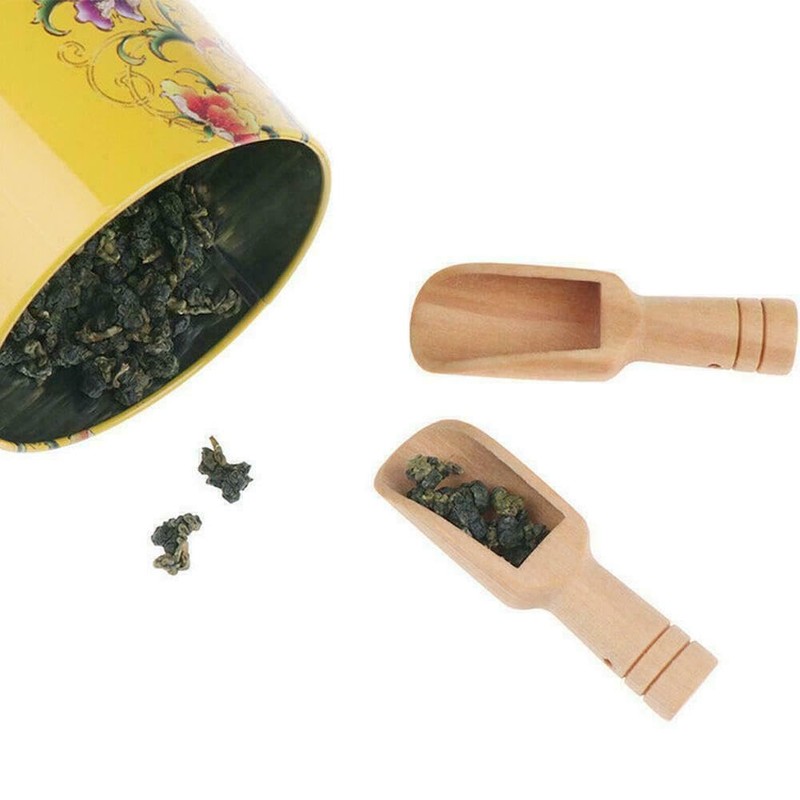 1/2/4/10 PCS Wooden Small Little Mini Scoop Salt Sugar Coffee