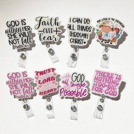 Scripture Badge Reel ‚Äì Inspirational Bible Verse ID Holder with Optional Glitter, Durable Design for ID, Keys & Cards, Ideal for Christians:_there is nothing too big for GOD_yes