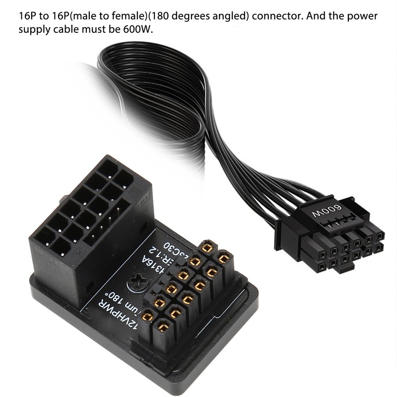 GPU PCIe Connector 600W 12V HPWR 16P to 16P Male