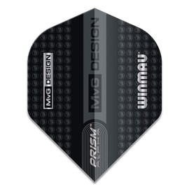 WINMAU Prism Alpha Michael Van Gerwen MvG Logo Black and Grey Extra Thick Dart Flights - 1 Set per Pack (3 Flights)