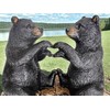 Two Black Bears Heart Hands Figurine – 6” Wide Whimsical