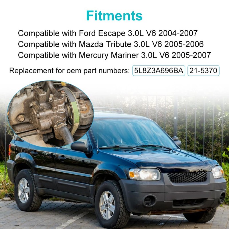WMPHE Power Steering Pump with Pulley Compatible with Ford Escape