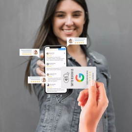 Taps (x3) NFC Google Review Tap Cards with Stands, Skyrocket Your Online Reputation
