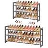 FAVOOSTY 3 Tier Shoe Rack Metal Extendable Grey Adjustable Space