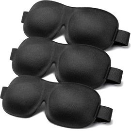 Mumoo Bear Sleep Mask for Side Sleeper 3 Pack, Blackout 3D Eye Mask for Sleeping, Night Blindfold for Men Women