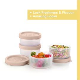 Condiment Cups Containers with Lids- 4 pk. 1.3 oz.Salad Dressing Container to go Small Food Storage Containers with Lids- Sauce Cups Leak proof Reusable Plastic BPA free for Lunch Box Picnic Travel
