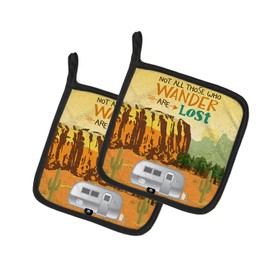Caroline's Treasures Airstream Camper Camping Wander Pair of Pot Holders, 7.5HX7.5W, Multicolor