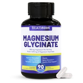 Cpsulas de glicinato de magnesio de 380 mg, suplemento de magnesio para msculo, corazn, apoyo nervioso, 45 puntos de alta absorcin, sin OMG y sin...  