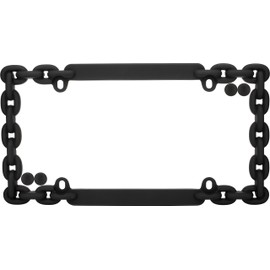 Cruiser Accessories 20500 Chain Flat Black License Plate Frame with Fastener Caps