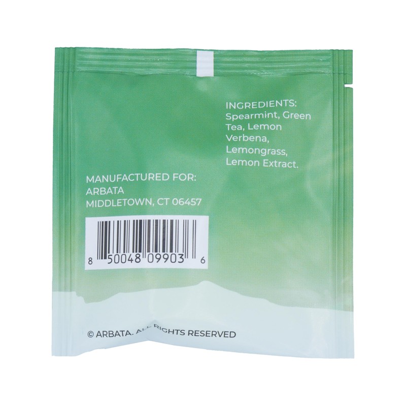 Arbata Lemon Mint Tea, 24 Pyramid Tea Bags Caffeinated Tea,