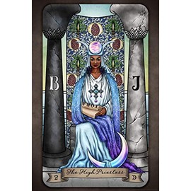 Laminated The High Priestess Tarot Card by Brigid Ashwood Luminous Tarot Deck Major Arcana Witchy Decor New Age Diversity Poster Dry Erase Sign 16x24