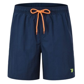 Rdruko Men's Quick Dry Water Shorts Lightweight Swim Trunks with Mesh Lining(Navy, CA M)