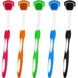 MR LION 5-Pack Tongue Scraper Brushes – Fights Bad Breath & Cleans Tongue