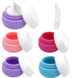 TUMYES 4Pcs Tarros de Viaje con Tapa, Botes Portatil de Viaje de Silicona, sin BPA, Tarros Cosméticos Rellenables para Loción, Crema, Maquillaje, Cosmético Recipientes para Viaje