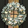 Spring Wreath Sage Green Wooden Crocus Hanging Easter Door Decoration