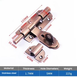 4 Inches Heavy Duty Gate Latch Bronze Stainless Steel Door Lock Bolt,Barrel Sliding Door Lock for Bathroom,Bedroom,Garden Doors