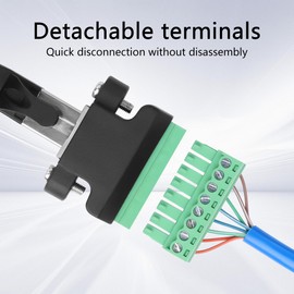 GINTOOYUN Pack of 2 RJ45 Panel Mount Adapter RJ45 / 8P 8C Female Male to 8-Pin Removable Screw Clamp Adapter with Panel Mount Screw for Desktop Computers, Digital DVRs etc