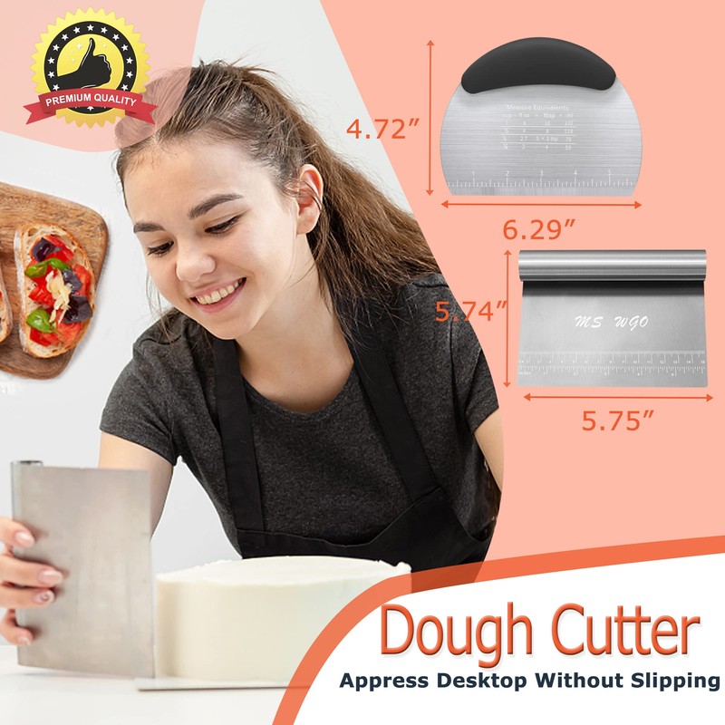 Dough Scraper Cutter Pastry Pizza Cutter Stainless Steel Tool with
