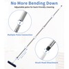 Scrubber with Handle, 2-in-1 Floor Scrubber with Water Pusher &